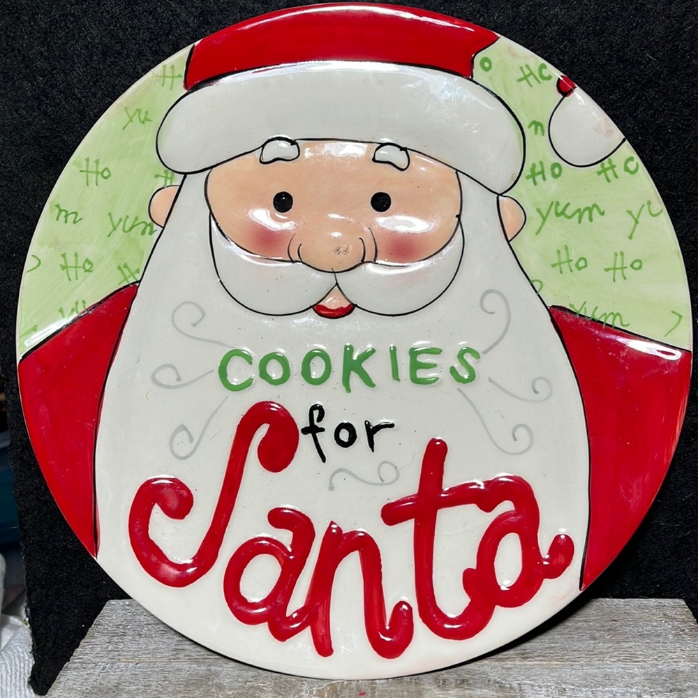 Ceramic Cheryl's Cookies for Santa Claus 10" Serving Plate Dish Platter Snack